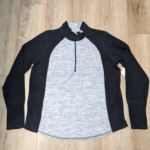 NWT St John's Bay Active Sweatshirt 1/3 Zip Black Gray Men's XL